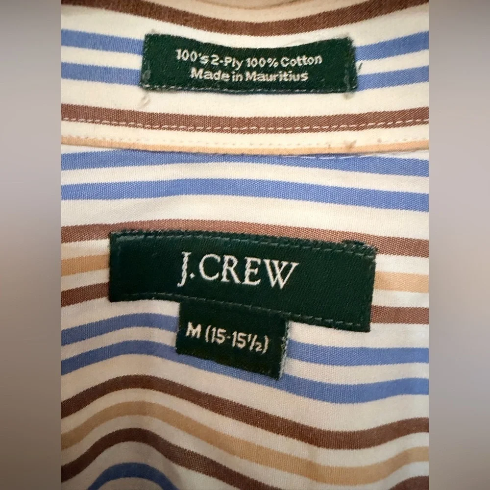 J. Crew Striped Long Sleeve Shirt Size Medium 100% Cotton